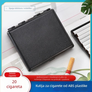 Plastična kutija za cigarete, pakiranje od 20 komada, kreativna vodootporna kompresijska kutija za cigarete, prijenosna debela, srednje tanka, univerzalna plastična kutija za cigarete