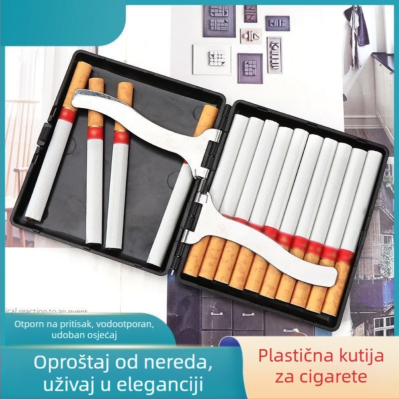 Plastična kutija za cigarete, pakiranje od 20 komada, kreativna vodootporna kompresijska kutija za cigarete, prijenosna debela, srednje tanka, univerzalna plastična kutija za cigarete