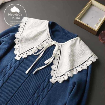 Jesenski i zimski pojedinačno pakirani topli vodotopivi ovratnik za odrasle u čistoj boji s lažnim ovratnikom od bijelih kamenčića