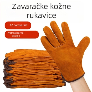 Zavarivač Specijalne Dvoslojne zavarivačke rukavice za zavarivanje s argonskim elektrolučnim zavarivanjem, zaštitne rukavice za zaštitu na radu, izdržljive dvoslojne rukavice od kravlje kože