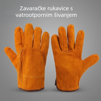 Zavarivač Specijalne Dvoslojne zavarivačke rukavice za zavarivanje s argonskim elektrolučnim zavarivanjem, zaštitne rukavice za zaštitu na radu, izdržljive dvoslojne rukavice od kravlje kože