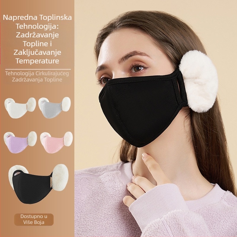 Jesenske i zimske termalne maske s pohranom i cirkulacijom topline, otporne na vjetar za vožnju biciklom na otvorenom, tople trodimenzionalne zadebljane maske od čistog pamuka s zaključavanjem temperature