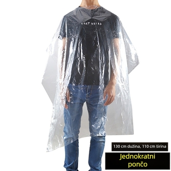 Prozirna krpa za brijanje za kosu za jednokratnu upotrebu, vodootporna marama za frizerski salon, šišanje, vrući tretman kose, uljna boja, PE kaput