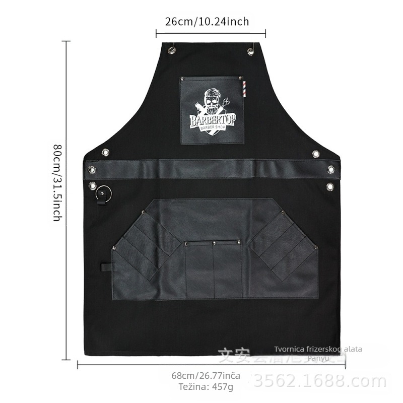 Prekogranična nova frizerska vintage pregača za uljepšavanje, platnena pregača za frizerski salon od pu materijala