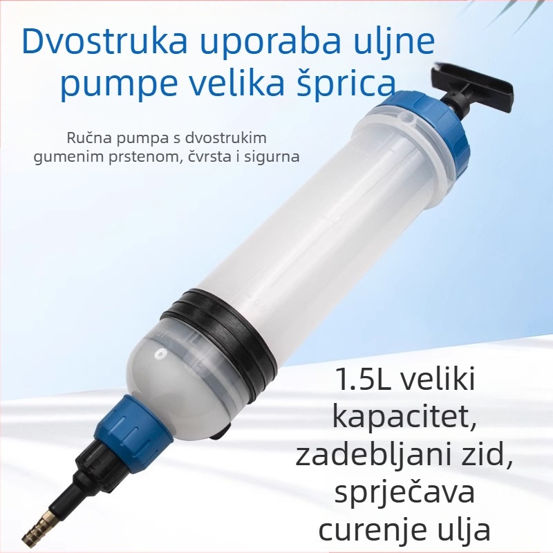 Pumpanje i dodavanje ulja s dvostrukom namjenom, velika šprica za izmjenu ulja, alat za izvlačenje artefakata, usisni mehanizam za gorivo, popravak automobila