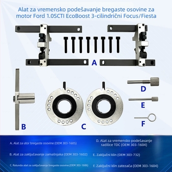 Alat za zupčenje trocilindričnog motora Ford Escape/Focus 1.0t 303-1605, 303-1604