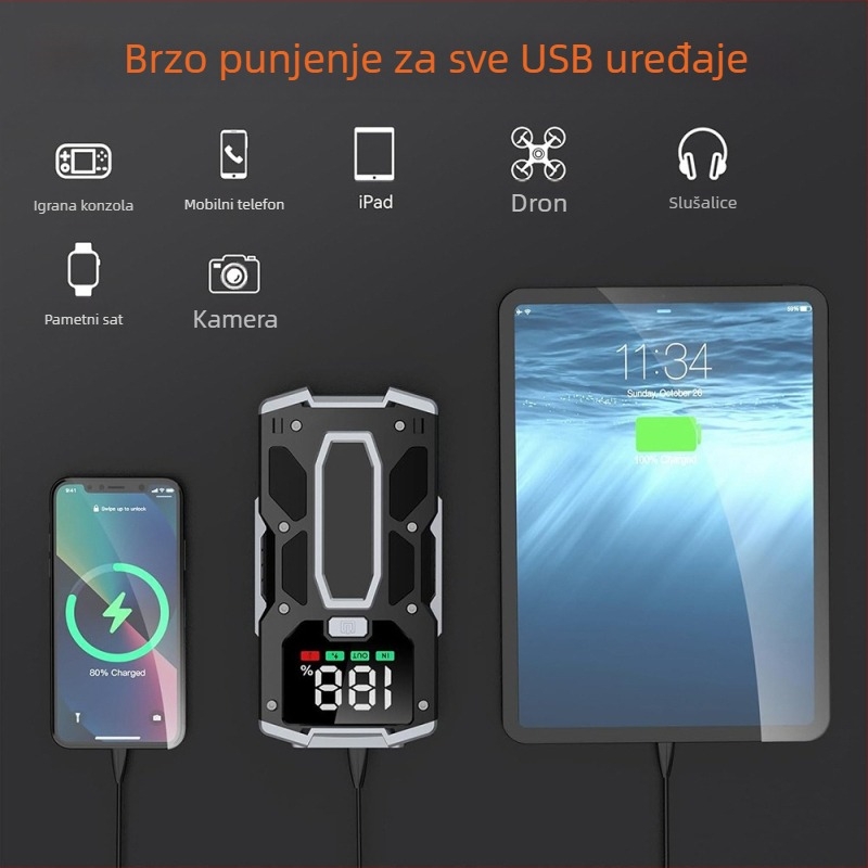 Jump Starter za automobil, napajanje za hitno paljenje, zračna pumpa, višenamjenski uređaj, Amazonova popularna višenamjenska power banka