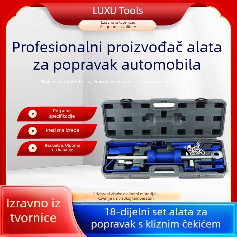 18-dijelni set izvlakača s kliznim čekićem, izvlakač lima, komplet kliznih čekića