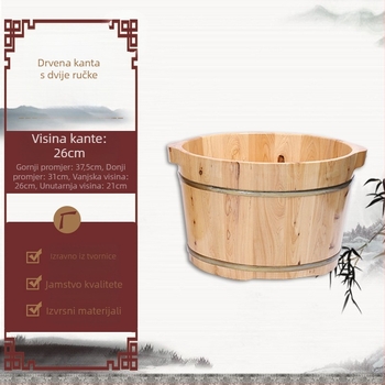 Izravno odobreno od proizvođača, drvena kanta za kupku za stopala od cedrovine, umivaonik za saunu, drvena kanta za akupunkturnu masažu s masivnim drvom, veleprodaja