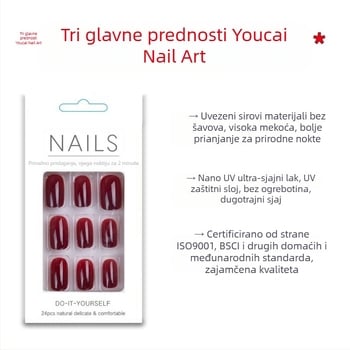 Glitter Gradient Almond Pure Fairy Wear Nail Art komad nokta za nokte, odvojivi nokti, izbjeljivanje, završeno veleprodaja