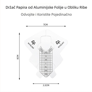 Držač papira za nokte s motivom ribe u obliku prekogranične vruće debele aluminijske folije, alat za francuske fototerapije, alat za ekstenzije noktiju, držač papira 100/300