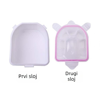 Dvoslojna zdjela za nokte s mjehurićima, alati za manikuru, čišćenje, omekšavanje noktiju, piling, njega rožnatih noktiju, zadebljanje umivaonika