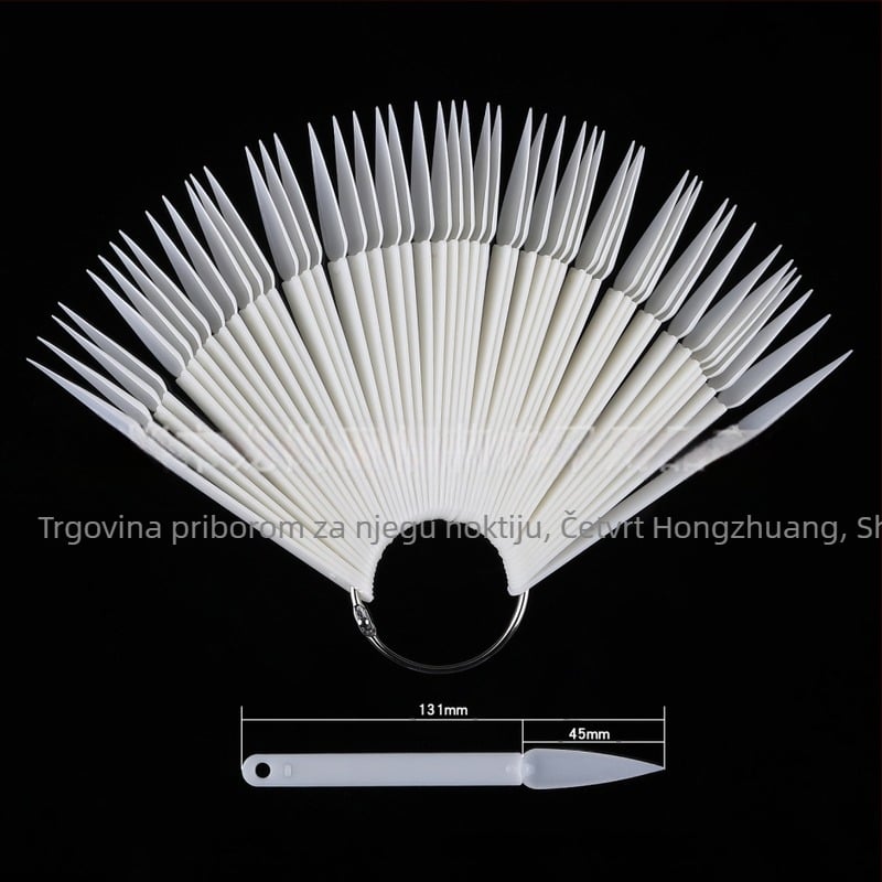 Alati za manikuru Kartica u boji u obliku lepeze, 50 komada, Kartica u boji u obliku lepeze, Šiljasta karta u boji za nokte, Prozirna karta u boji, Manikura prekogranična, ekskluzivna