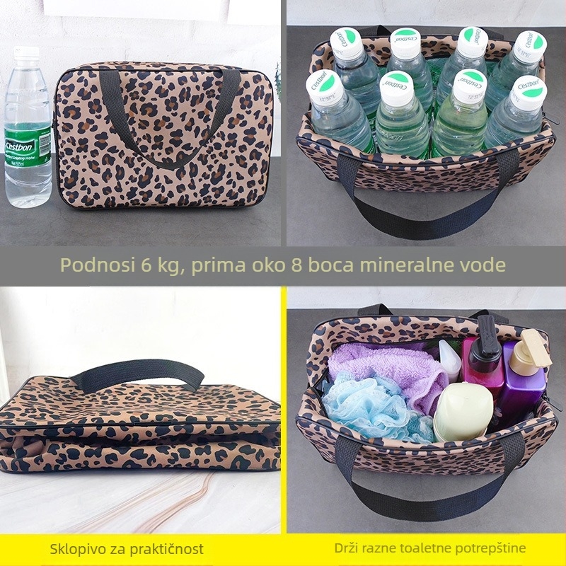 Torba za pranje s leopard uzorkom, ženska torba za kupanje velikog kapaciteta, muška putna prijenosna torba za kupanje, prijenosna košara za kupanje, košara za kupanje