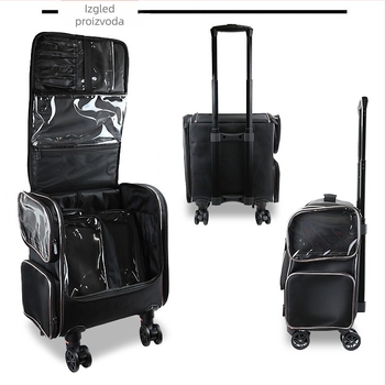 Kozmetička kutija za kolica, profesionalna vizažistica, vizažistica za tetoviranje, šminka, kutija za alat od vrata do vrata, višeslojna kutija za ljepotu noktiju