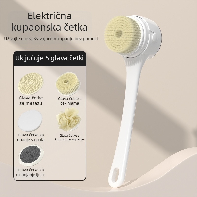 Prekogranična električna četka za kupanje, rotirajuća višenamjenska četka za kupanje, vodootporna četka za kupanje za lijene osobe, instrument za ribanje leđa, instrument za ribanje artefakata