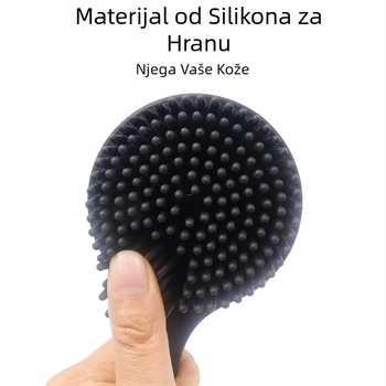 Prilagođena silikonska četka za kupanje s dugom drškom, dvostrana zadebljana silikonska četka za kupanje, četka za kupanje, četka za masažu, masaža leđa, četka za leđa za kupanje
