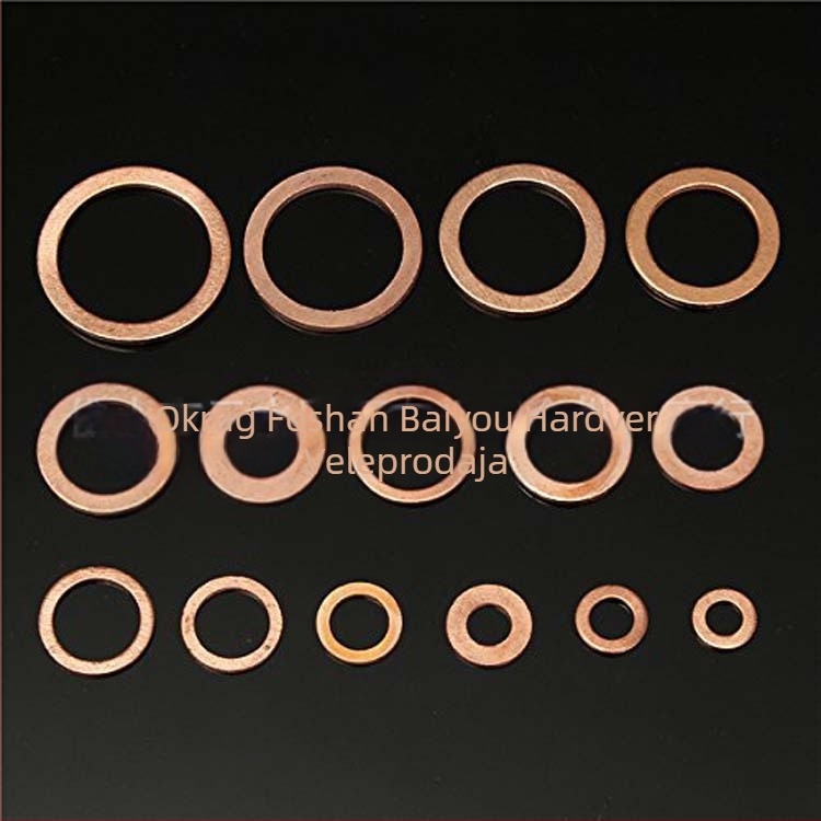150 kom bakrenih brtvi u setu, bakrena brtva u kutiji, bakrena ravna podloška M5-M22