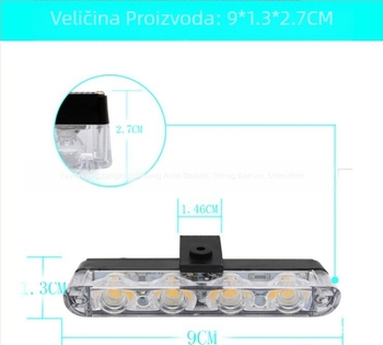 Auto bljeskalica novo žičano daljinsko upravljanje 12V jedno povlačenje četiri 16LED istaknuto srednje Net Light kopča tip stroboskopa