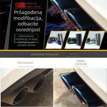 Primjenjiva veleprodajna modifikacija ispušne cijevi od ugljičnog crnila za Volkswagen Golf Gti Langyi Jetta Santana repno grlo može se poslati u ime