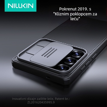 Nillkin Nelgin maskica za Samsung S25Ultra telefon s25edge crna zrcalna Pro maskica s kliznim poklopcem