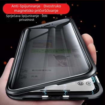 Dvostrana futrola za mobitel s protuprovalnom zaštitom za iPhone 16 Promax Glass magnetski metalni okvir Apple 15