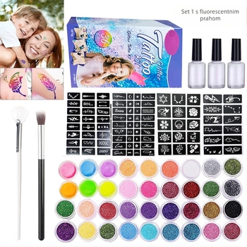 Eksplozivna manikura, slikanje, polutrajna ljetna jednostavna tetovaža s glitterom, šminka za pozornicu, vruća rasprodaja