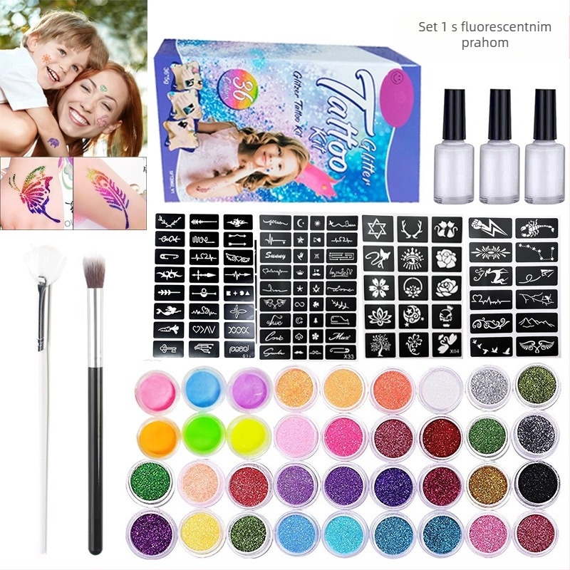 Eksplozivna manikura, slikanje, polutrajna ljetna jednostavna tetovaža s glitterom, šminka za pozornicu, vruća rasprodaja