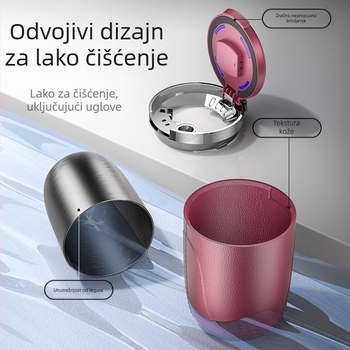 Automobilska pepeljara s LED svjetlom u boji, zlatni unutarnji spremnik, poklopac s jednim gumbom za otvaranje, pepeljara velikog kapaciteta