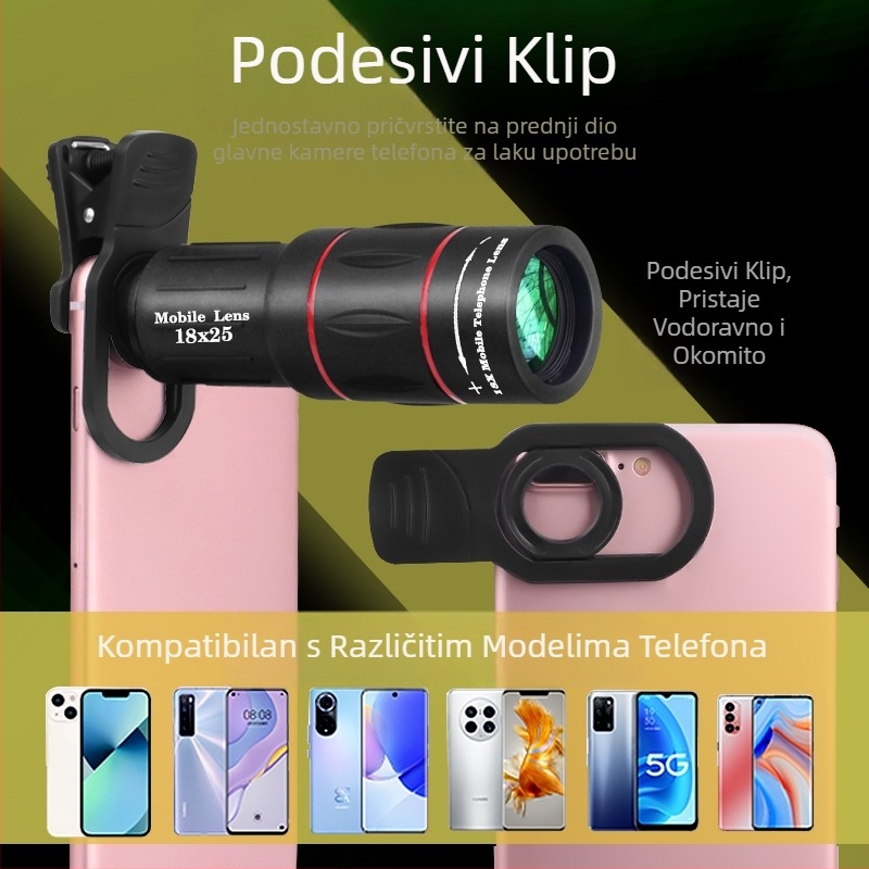 Teleobjektiv za mobitel 18X25X teleskop visoke rezolucije, koncertni artefakt, profesionalni prekogranični dropshipping