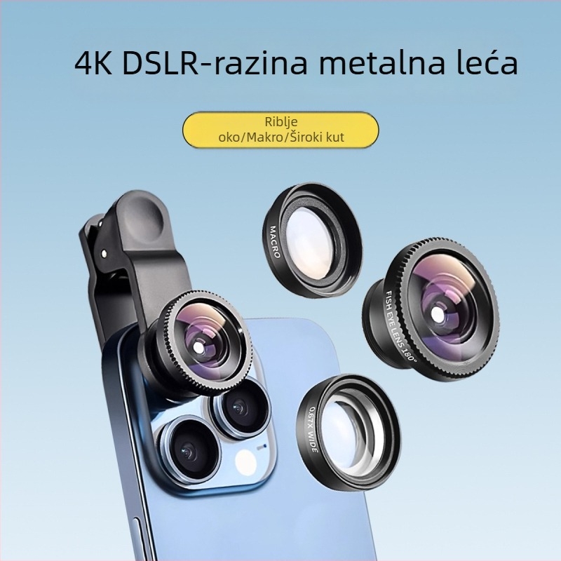 Tvornica veleprodaje HD mobitela univerzalna kopča za objektiv riblje oko širokokutni makro tri u jednom selfie