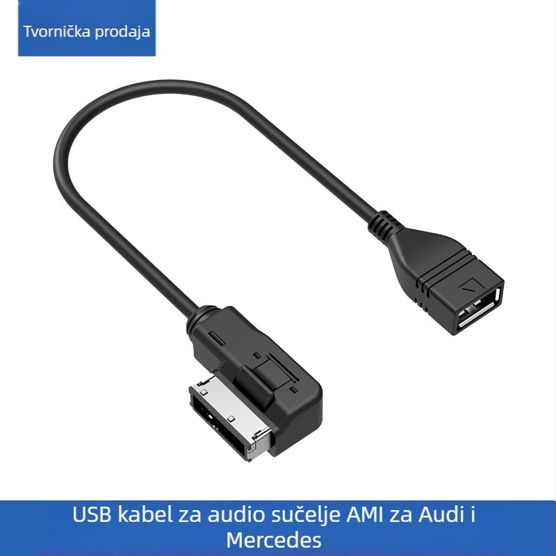 Odgovara za Audi Volkswagen Mercedes-Benz AMI automobilski USB ADM podatkovni kabel A4L A5 A8 Q5 Music Interface Audio