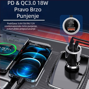 Auto Bluetooth TF kartica, kvaliteta zvuka bez gubitaka, šareni ambijentalni svjetleći uređaj, dvosmjerno brzo punjenje, napon 18 W, detekcija u stvarnom vremenu
