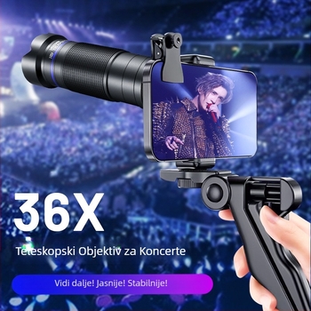 Prekogranični 36X teleobjektiv za mobitel, koncert Douyin Fishing HD prijenos uživo, vanjski objektiv za mobitel