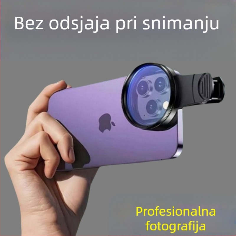 Polarizator za mobilne telefone, specijalni fotografski filter za fotografiju, HD profesionalni cpl polarizator, univerzalni 52/49 mm, pomoćni fotografski filter