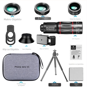 Glava teleskopa za mobilni telefon, teleobjektiv visoke rezolucije, video uživo, koncert, ribolov, širokokutni makro objektiv visokog opterećenja