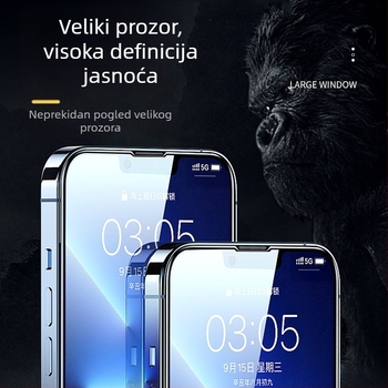 Visoko aluminijska kaljena folija s velikim lukom za Apple 16pro, neporozna, otporna na prašinu 13pro, s rubom protiv pritiskanja 14 King Kong folija za mobitel
