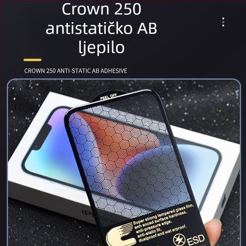 Visoko aluminijska kaljena folija s velikim lukom za Apple 16pro, neporozna, otporna na prašinu 13pro, s rubom protiv pritiskanja 14 King Kong folija za mobitel