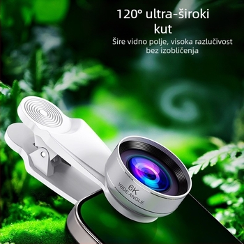 Lijian objektiv za mobilne telefone 5K6K9K18K širokokutni makro objektiv bez izobličenja, dva u jednom, 4K visoke rezolucije, za prijenos uživo