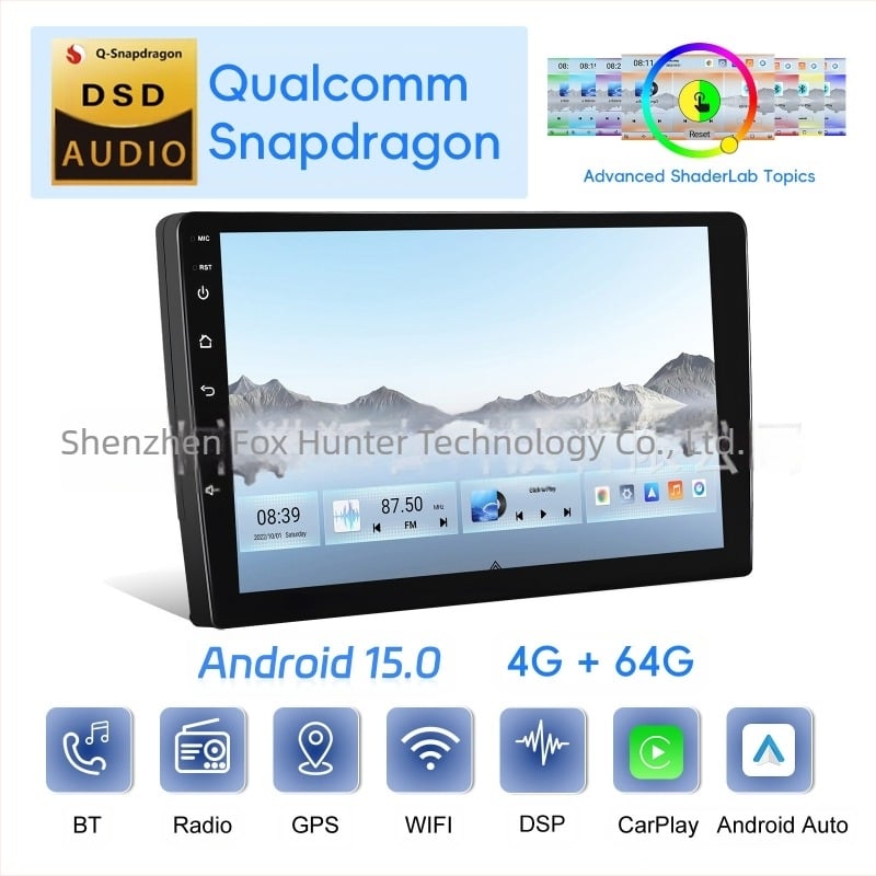 7/9/10,1-inčni Android 15 dvostruki zaslon univerzalni 4/64 Bluetooth bežični Carplay navigacijski sustav za automobil