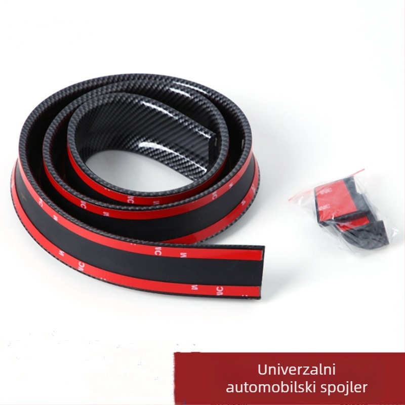 Automobilski univerzalni 3D uzorak karbonskih vlakana gumeni rep bez perforacije, repno krilo Top Wing opći spojler od karbonskih vlakana protiv sudara