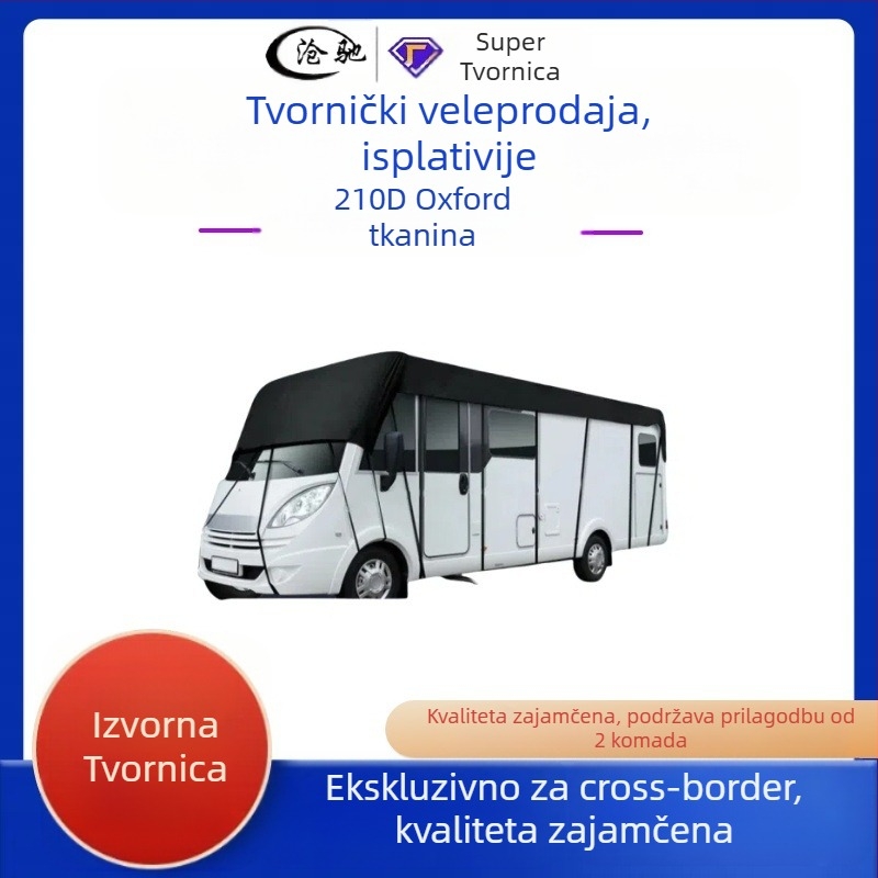 Rv Cover 210D Camping Style RV cerada zaštitna navlaka za automobil vodootporna i otporna na prašinu Oxford tkanina za zaštitu od sunca preko granice