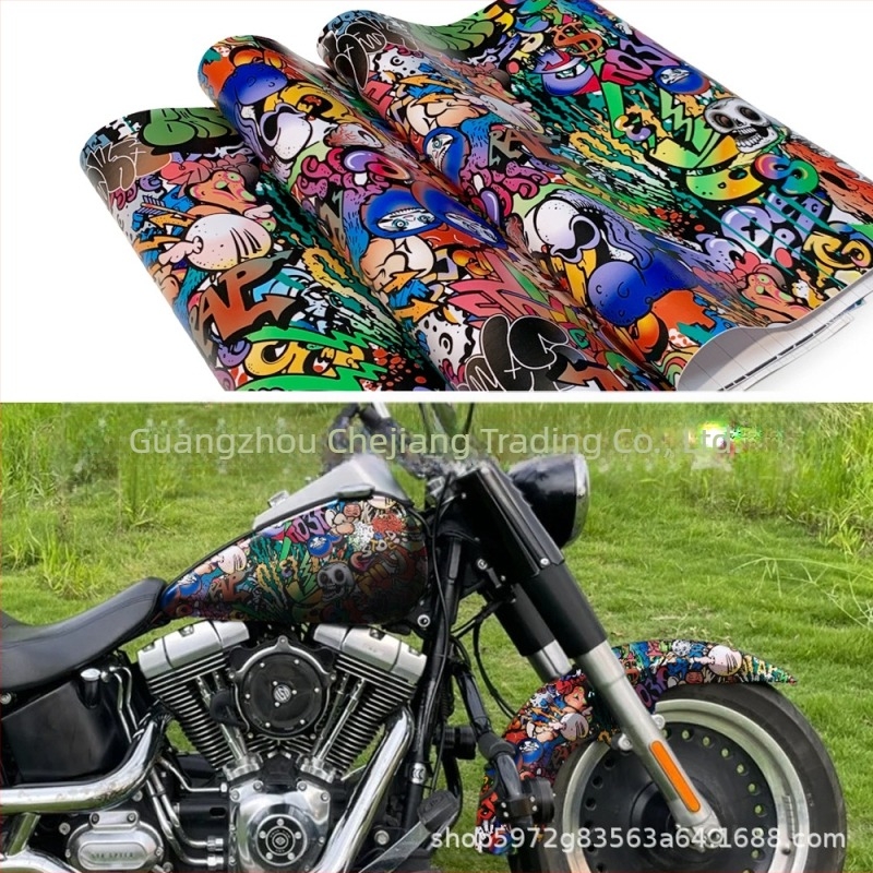 Auto grafiti crtani film za promjenu boje, pokrivalo za glavu, motocikl, skuter, sprej za slikanje HD filmom, računalna kamuflaža