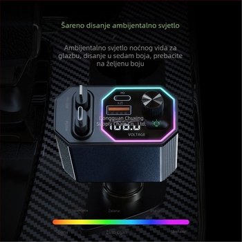 Privatni model A28 Bluetooth punjač za automobil 120 W s dvostrukim kabelima za povlačenje, brzo punjenje četiri u jednom, popularan za upotrebu u automobilu i prekograničnu prodaju