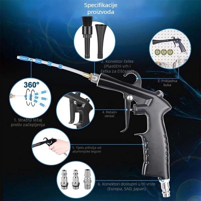 Prekogranični novi, najprodavaniji pištolj za čišćenje automobila, višenamjenski, snažan pištolj za čišćenje cijevi, pištolj za kemijsko čišćenje Tornado