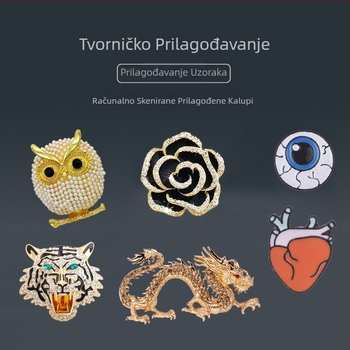 Broš po narudžbi, privatni uzorak izrađen po narudžbi, sedmodimenzionalni, petelementni korsaž, modni dodaci OEM