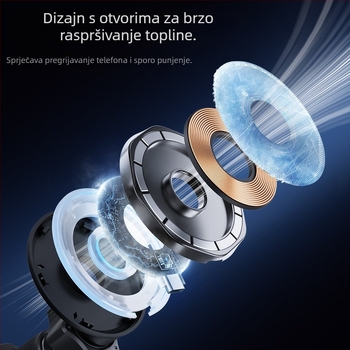 Novi bežični držač za mobitel u automobilu s mogućnošću bežičnog punjenja, izlazom za zrak, magnetskim MagSafe univerzalnim okretanjem od 360 stupnjeva