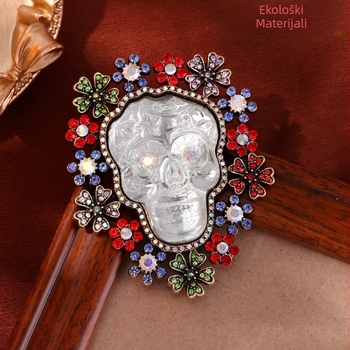 Europski i američki srednjovjekovni vintage dizajn Halloween broš s lubanjom za žene, visokokvalitetni nišni novi korsag