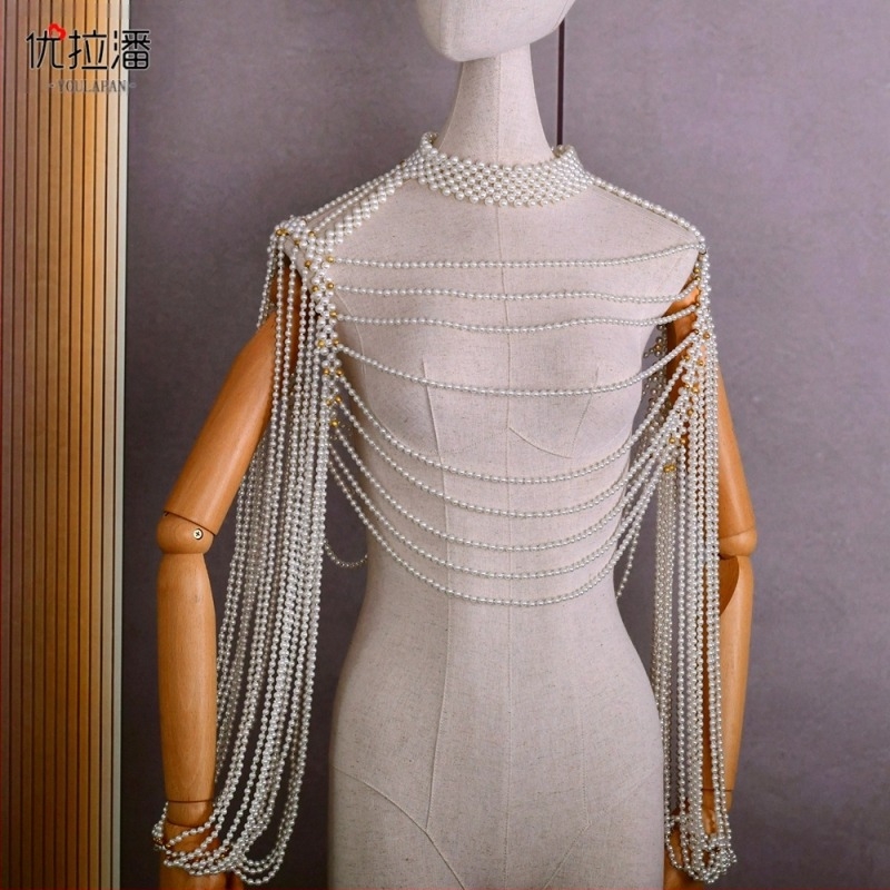 Youlapan Vg67 Europska i američka pristupačna luksuzna vjenčanica s perlicama, šal dinastije Han s džepom, perlicama i oblakom na ramenu, palača na ramenu