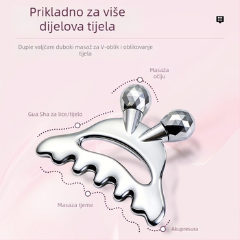 Metalni češalj za masažu vlasišta, višenamjenska glava, meridian češalj, mala ploča za ljepotu Monster, valjak za masažu lica